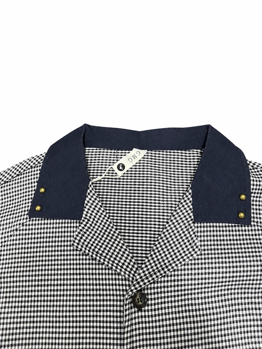 Men’s Short Sleeve Shirt – Relaxed Fit – Gingham – Black & White