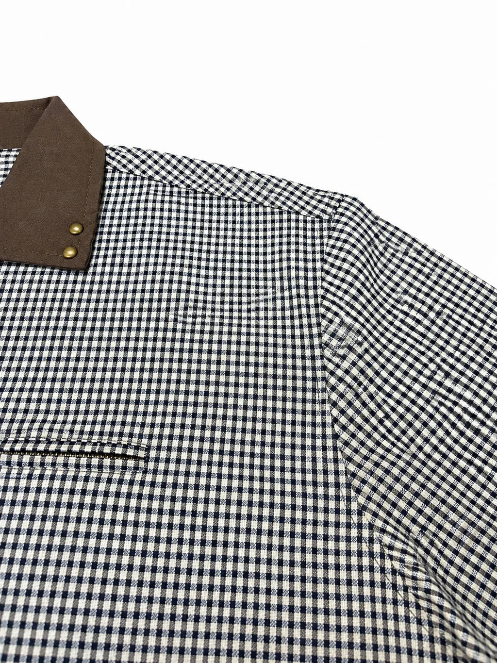 Men’s Short Sleeve Shirt – Relaxed Fit – Gingham – Black & White