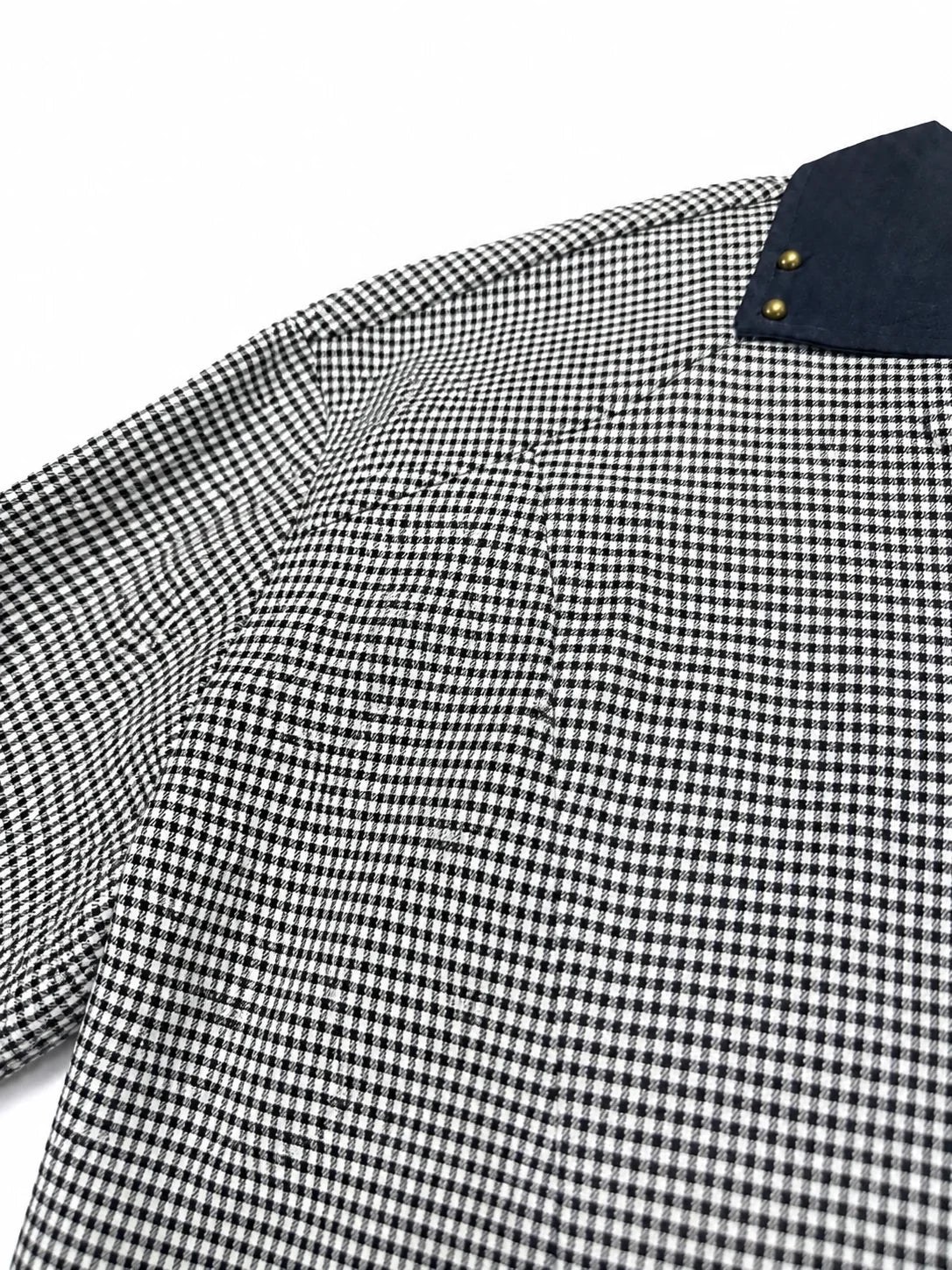 Men’s Short Sleeve Shirt – Relaxed Fit – Gingham – Black & White