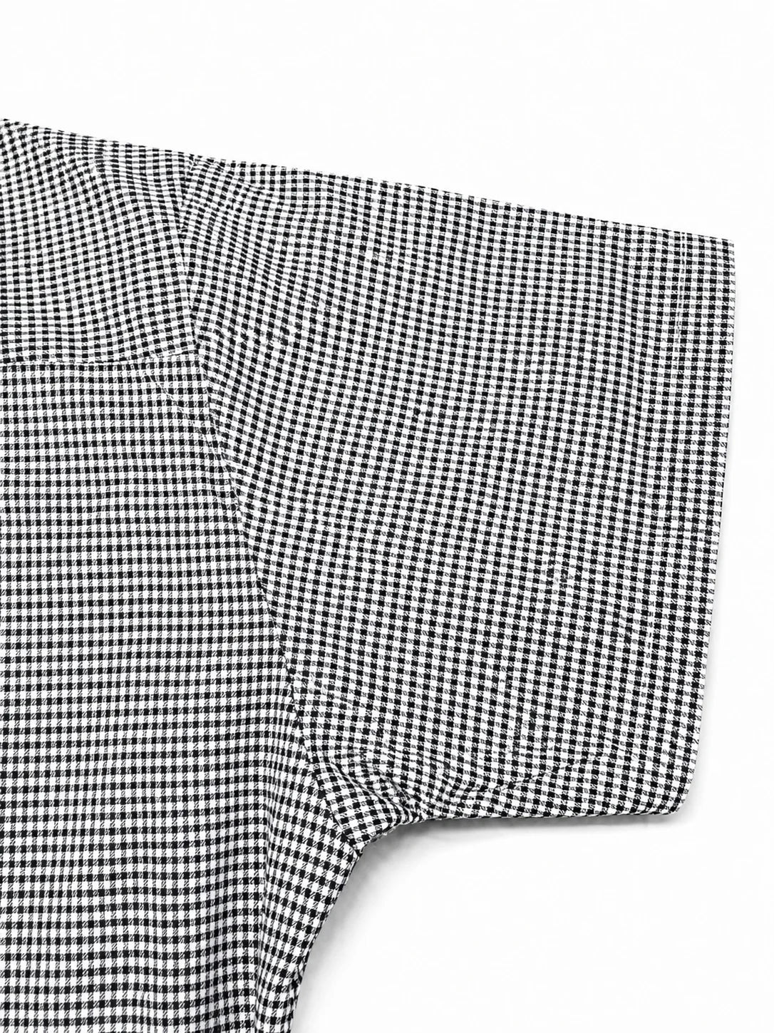 Men’s Short Sleeve Shirt – Relaxed Fit – Gingham – Black & White