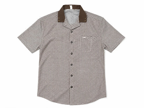 Men’s Short Sleeve Shirt – Relaxed Fit – Gingham – Black & White