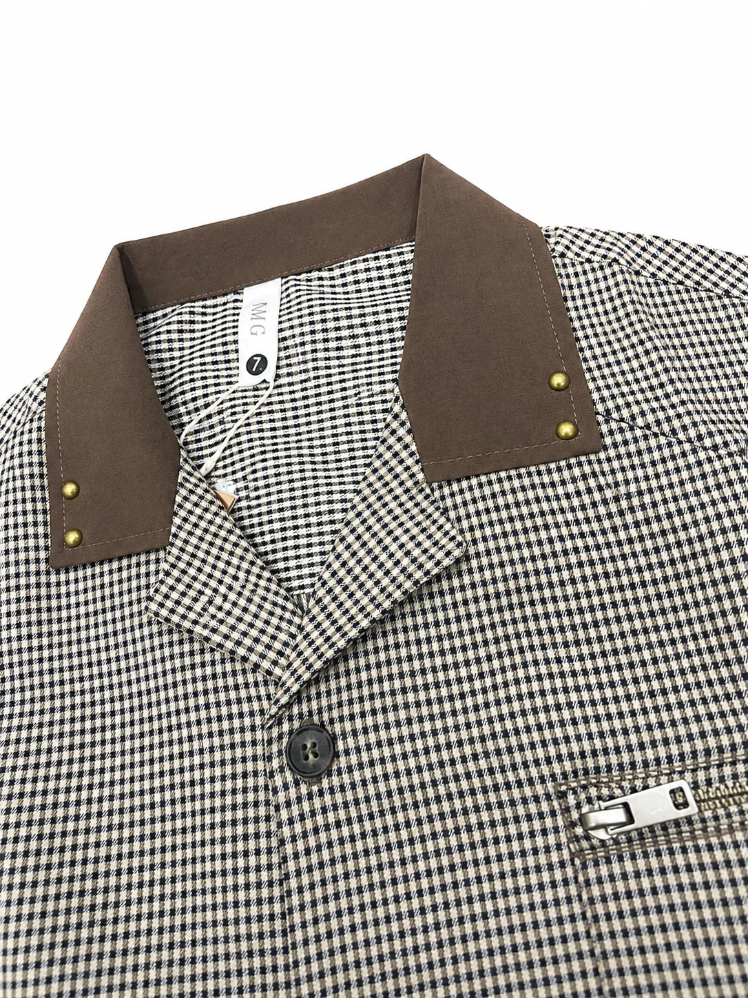 Men’s Short Sleeve Shirt – Relaxed Fit – Gingham – Black & White
