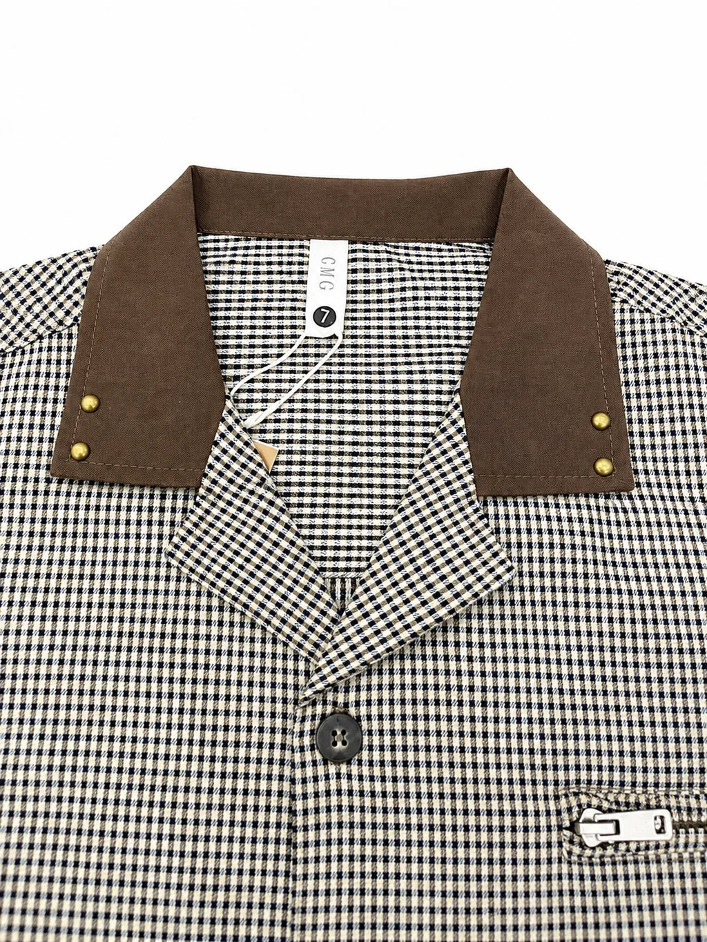 Men’s Short Sleeve Shirt – Relaxed Fit – Gingham – Black & White