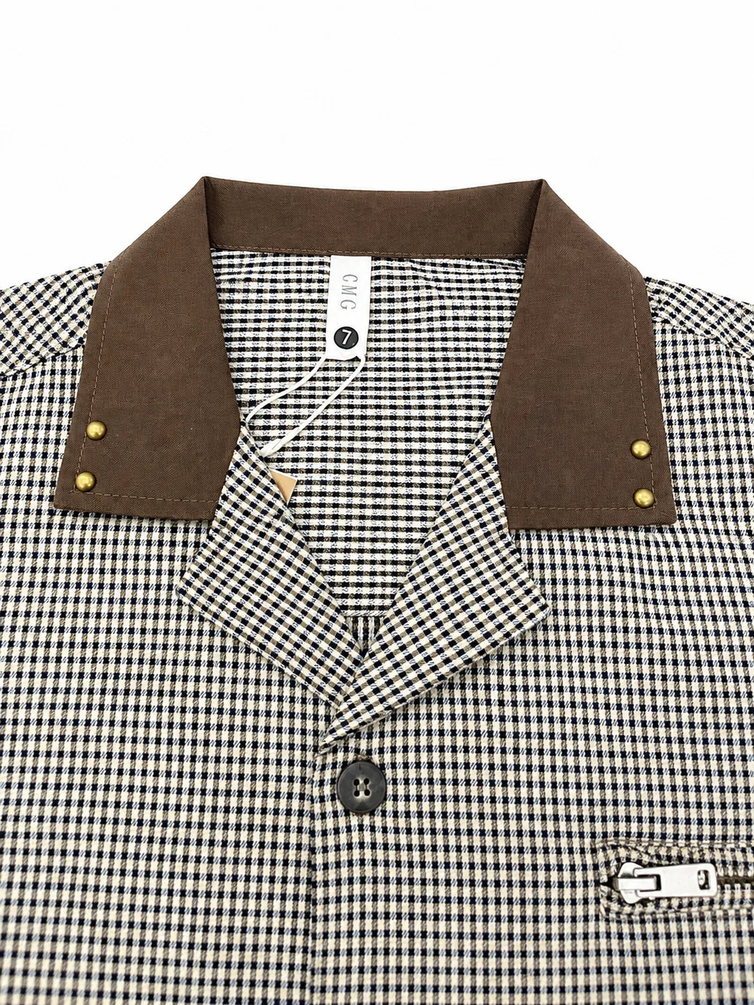 Men’s Short Sleeve Shirt – Relaxed Fit – Gingham – Black & White