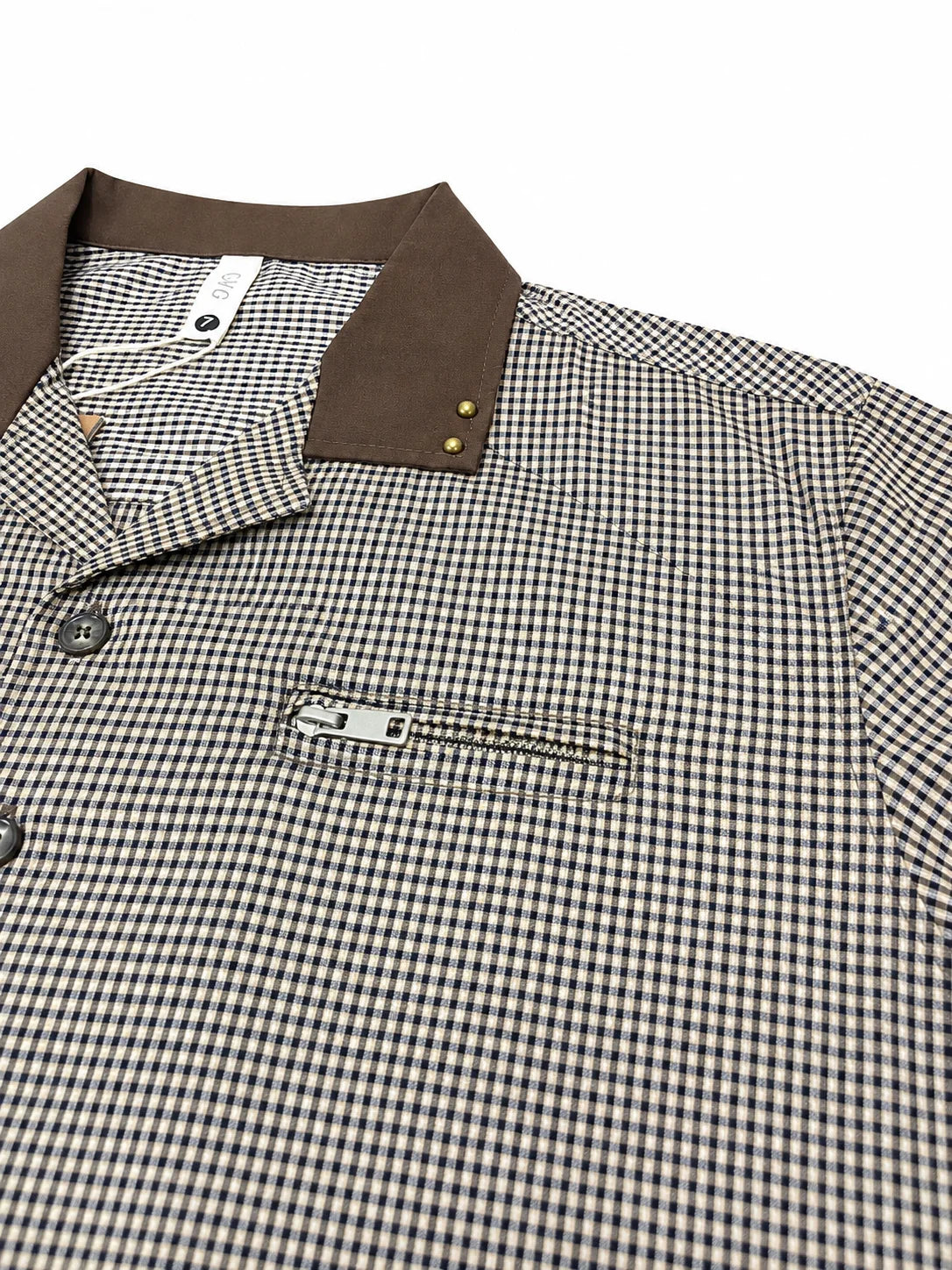 Men’s Short Sleeve Shirt – Relaxed Fit – Gingham – Black & White