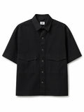 Short Sleeve Utility Shirt – Oversized – Cotton – White
