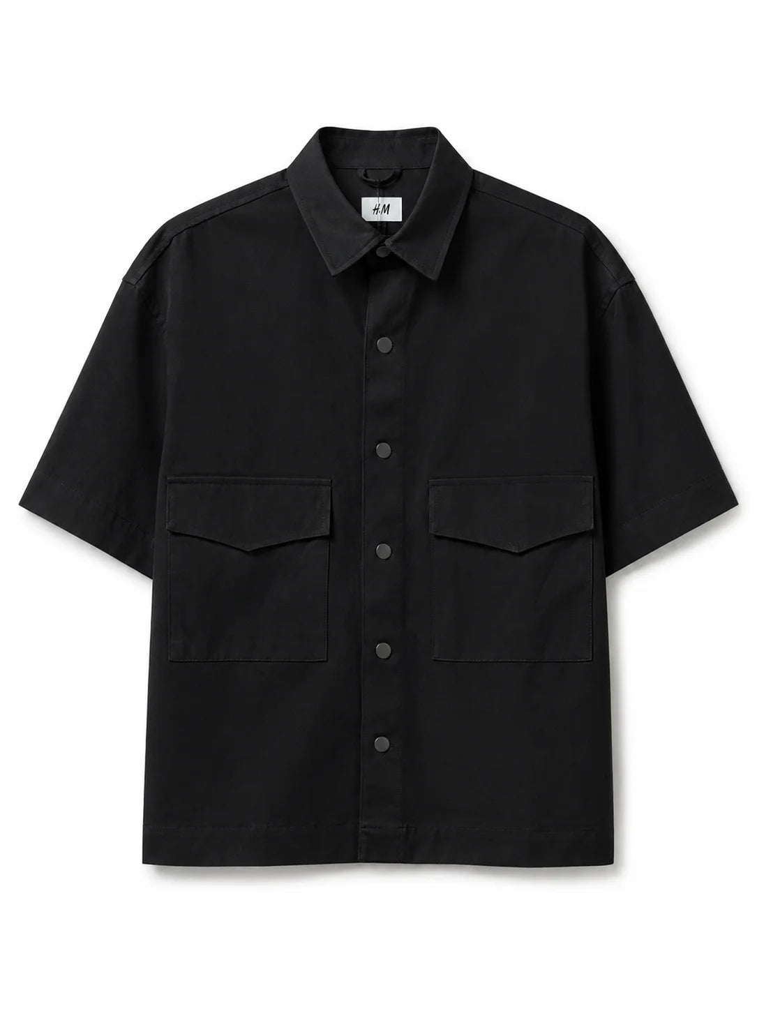 Short Sleeve Utility Shirt – Oversized – Cotton – White