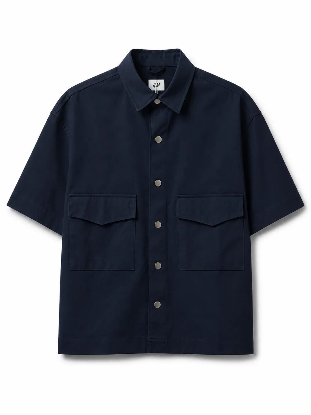 Short Sleeve Utility Shirt – Oversized – Cotton – White