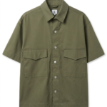 Men's Overshirt – Utility Style – Cotton Blend – Olive Green