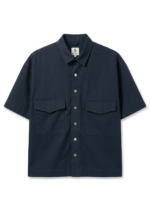 Men's Overshirt – Regular Fit Utility Style – Cotton Blend – Navy Blue