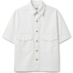 Short Sleeve Utility Shirt – Oversized – Cotton – White